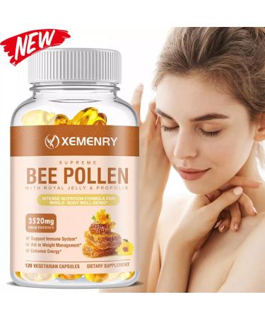 Bee Pollen 3520mg - Antioxidant Skin Health - Royal Jelly Propolis Black Pepper - Buy Online on GoSupps.com
