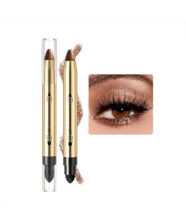Cream Eyeshadow Stick Eye Brightener Stick Waterproof Glitter Highlighter Eye Liner Long Lasting Shimmer Eyeshadow Makeup Perfect Gifts For Women (03#Milk Tea Brown)