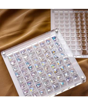 LYNNRICK Nail Art Rhinestones Storage Box Grids Nail Charms Jewelry Decoration Box Acrylic (Square) 2Piece - Buy Online on GoSupps.com