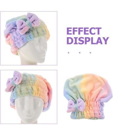 NOLITOY Quick Dry Hair Towel Wrap for Women - Cute Bowknot Design Super Absorbent for Curly & Thick Hair Colorful Elastic Hair Cap - Buy Online on GoSupps.com