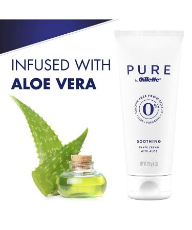 Gillette PURE Soothing Shaving Cream with Aloe - Pack of 3, 6oz Each - Gentle Shave Cream - Buy Online on GoSupps.com
