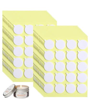 Aubeco 480PCS Candle Wick Stickers, Heat Resistance Double-Sided Stickers with The Little Tail, Adhere Steady in Hot Wax,Wick Stickers for Candle Making
