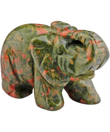 Mookaitedecor Unakite Crystal Elephant Sculpture 1.5 Inch - Healing Reiki Pocket Gemstone Figurine #6 - Buy Online on GoSupps.com