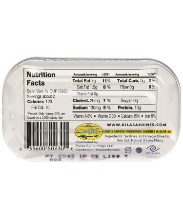 Organic Lightly Smoked Sardines in Olive Oil - Bela-Olhao 4.25oz (12 Pack) with Lemon - Buy Online on GoSupps.com