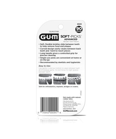 GUM Soft-Picks Advanced Dental Picks 360 Count (Pack of 4) - 90 Count per Pack - Buy Online on GoSupps.com