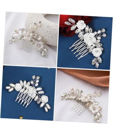 Ipetboom Bride Hair Comb Wedding Bride Hair Accessories Wedding Hair Accessories Wedding Hair Comb Bridal Hair Comb Flower Hair Side Comb Miss White Manual Metal Crystal Flower - Buy Online on GoSupps.com