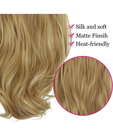 ZAIQUN Hair Extensions Invisible Secret Wire Hair Extensions One Piece Straight Curly Wavy Hair Extension Synthetic Hairpieces for Women 18/20/22 inch 20 Inch--Curly Dirty Blonde--20'' - Buy Online on GoSupps.com