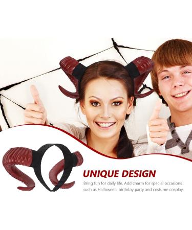 ABOOFAN Gothic Sheep Horn Headbands Devil Horn Headband Animal Hair Hoops for Halloween Festival Evil Costume Party Hair Accessories Decorations - Buy Online on GoSupps.com