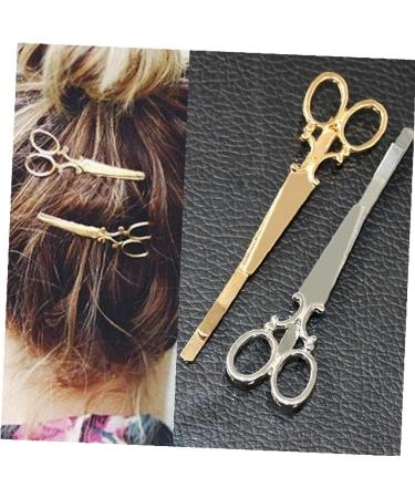4 Pieces Scissors Shape Hair Clips - Elegant Barrettes & Hair Accessories for Women - Fashionable Hair Styling - Buy Online on GoSupps.com