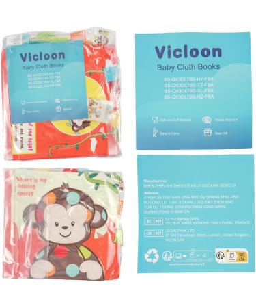 Vicloon Baby Soft Books - 3D Animals Tails Crinkle Sensory Touch and Feel Book for 0-3 Year Old Toddlers - Monkey Design - Buy Online on GoSupps.com