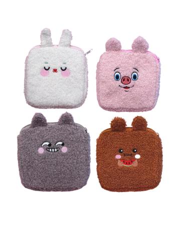 Lurrose 4 pieces of storage bags for women's bandages women wallet mini money exchange for women lipstick wallet organizer for women bandage pad holder for period tampon bag outside outside