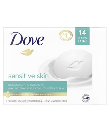 Dove Beauty Bar - Fragrance-Free, Hypoallergenic, More Moisturizing Than Soap, 3.75 oz (14 Bars) for Sensitive Skin - Buy Online on GoSupps.com