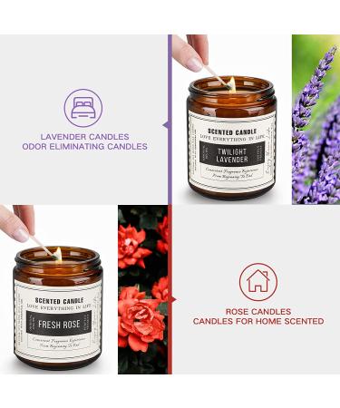 Sensual Lavender and Sandalwood Rose Scented Candles - 2 Pack Gifts for Women, Large Set for Mothers Day, Birthday, Christmas - 14.4 oz - Buy Online on GoSupps.com