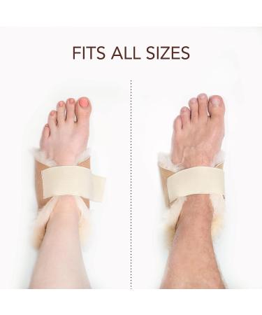 Medical Sheepskin Heel Protectors - Soft Lambswool Foot Pillows for Bed Sores - Ulcer Prevention Cushion Pads - 1 Sheep Skin Protector - Buy Online on GoSupps.com