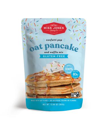 Miss Jones Baking Confetti Pop Oat Pancake and Waffle Mix - Made with Oat Flour, Gluten Free, 10g of Protein, 100% Whole Grains (Pack of 1) Confetti Pop 13.99 Ounce (Pack of 1)