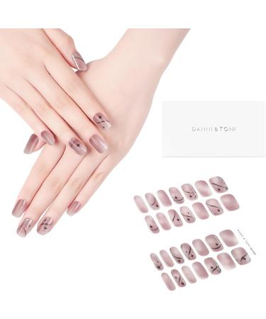 Danni & Toni Nebula Half Hardened Gel Nail Foils | Light Brown & Black Star Silver Foil | Self-Adhesive Nail Design Stickers - 28 Wraps - Buy Online on GoSupps.com
