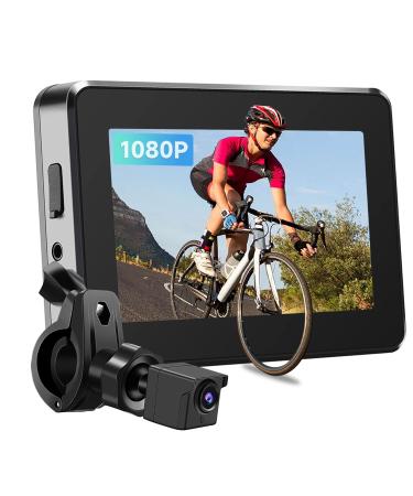 Bike Camera 1080P 4.3 Monitor Bicycle Rear View Mirror Handlebar 130Adjustable Wide Night Vision for Mountain Ebike Wankskey