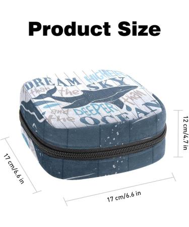 Whale On Wood Board Period Bag - Dream Higher Sanitary Napkin Storage for Women & Girls | Portable Menstrual Cup Holder - Buy Online on GoSupps.com