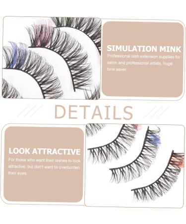 minkissy 20 Pairs Color Five Pairs of Eyelashes Fluffy Colored False Eyelashes Cosplay Lashes Half Colored Eyelashes Fluffy Eye Lashes Glitter Lashes Cat Halloween Set Imitation - Buy Online on GoSupps.com
