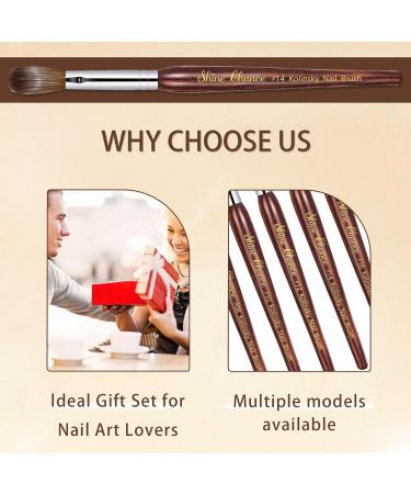 Acrylic Nail Art Brush Size 16 | 100% Pure Kolinsky Hair Oval Nail Brush for Professional Acrylic Application | DIY Home Salon Nail Extension Tool - Buy Online on GoSupps.com