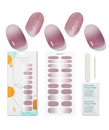 JMEOWIO Nail Foil Glitter Purple White Gel Nail Foils Self-adhesive Nail Sticker Decoration Nail Design Accessories