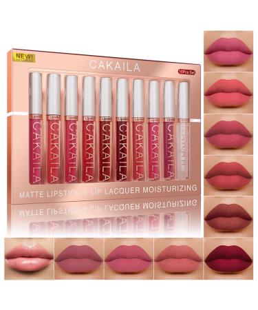 Mimore lipstick 10 pieces/set matt liquid lipstick lip gloss kit durable waterproof lipstick cosmetics liquid lipstick gift set