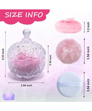 5 Pieces Large Body Powder Puff and Powder Container Crystal Case for Dust Puff Powder applicator with Box for Face and Body (Clear Crown) Crown Clear - Buy Online on GoSupps.com