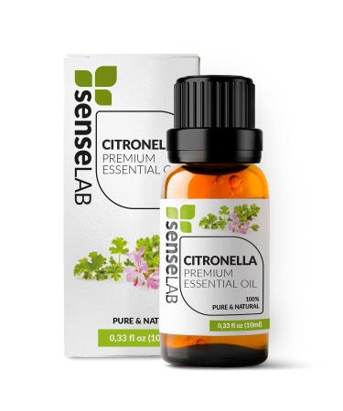 SenseLAB Citronella Essential Oil - 100% Pure Extract Citronella Oil Therapeutic Grade Essential Oil - for Diffuser and Humidifier - Outdoor Protection - Citronella Oil for Garden Burners (10 ml) Citronella 10ml