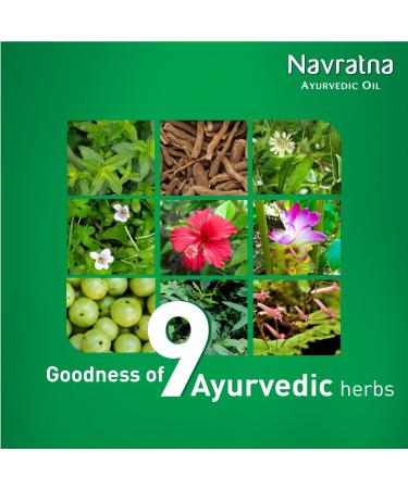 Navratna Ayurvedic hair oil 90 ml extra cool hair oil with 9 herbs against headaches stress insomnia and fatigue with Kajal sticker cooling and relaxing - Buy Online on GoSupps.com
