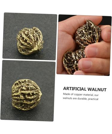 Beaupretty Copper Walnut Massage Balls for Feet - Sports Accessories & Home Decor - 3.5cm Golden Foot Ornaments - Buy Online on GoSupps.com