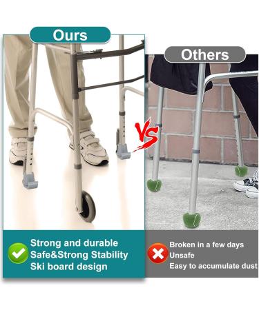 Wrvxzio 2Pcs Walker Ski Glides Rubber Glide Walker Ski Caps Heavy Duty Walker Assist Accessories Reusable Mobility Aid Accessory Protection Cover for Seniors Walker Feet(Grey) - Buy Online on GoSupps.com