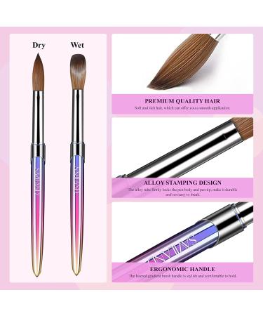 Saviland 4pcs Kolinsky Acrylic Nail Brush Set - Sizes 10/12/14/16 for Acrylic Application | Nail Extension & Carving | Manicure Brushes for Salon & DIY - Buy Online on GoSupps.com