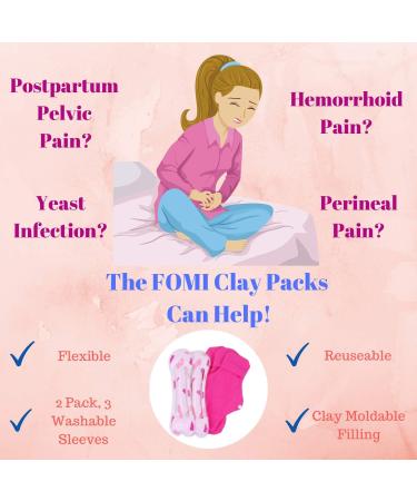 FOMI Hemorrhoid & Perineal Clay Ice Packs | 2 Reusable Packs 3 Washable Sleeves | Cold Therapy Compress for Vaginal & Groin Pain Relief - Buy Online on GoSupps.com