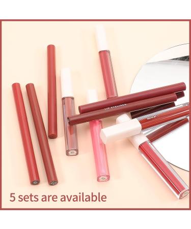 Boobeen Nude Dark Red Lip Makeup Set - Long Lasting Waterproof Lipliner & Lipstick Duo for Women | Velvet Lip Glaze Gift - Buy Online on GoSupps.com