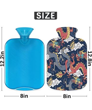Dragon Hot Water Bottle with Fluffy Cover - 2L for Kids & Adults | Cozy Nights & Pain Relief - Buy Online on GoSupps.com
