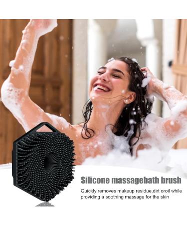 Buy Hexagonal Silicone Scalp Brush | Shampoo Massage Brush for Adults Kids & Children - Black - Buy Online on GoSupps.com