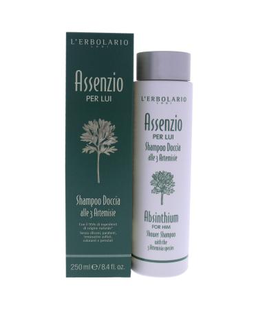 L'Erbolario Absinthium Shower Shampoo - For The Busy Modern Man - Leaves Hair Soft And Silky - Natural Origin Ingredients - No Parabens Silcones Or Sulfate Surfactants - 8.4 Oz
