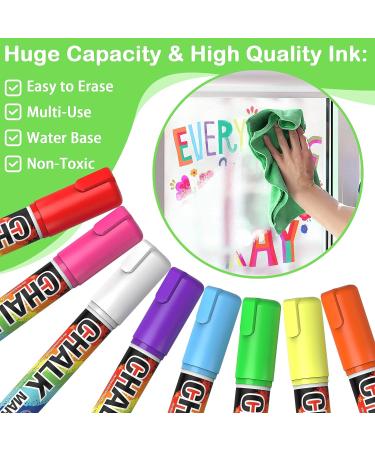 Jumbo Chalk Window Markers - 8 Washable Colors for Cars, Glass & Chalkboards - Buy Online on GoSupps.com