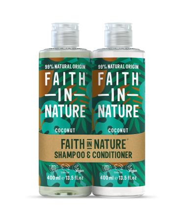 Faith In Nature Natural Coconut Shampoo and Conditioner Set Hydrating Vegan & Cruelty Free No SLS or Parabens For Normal to Dry Hair 2 x 400ml Coconut 2 Count (Pack of 1) - Buy Online on GoSupps.com