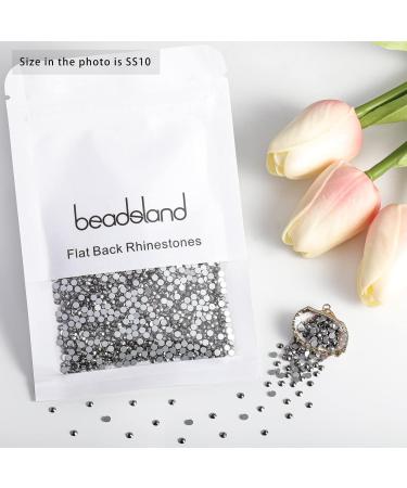 Beadsland 1440 Pieces Flat Back Rhinestones for Nails | Hematite SS10 Nail Crystals (2.7-2.8mm) - Perfect for Nail Art & Craft Projects - Buy Online on GoSupps.com