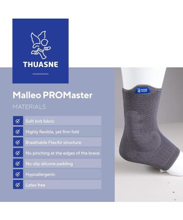 THUASNE Malleo Promaster Premium Compression Ankle Brace - Medical Grade Pain Relief & Recovery - Grey - Size L Left - Buy Online on GoSupps.com