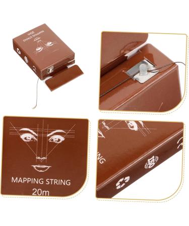 Healeved 1 Box String Ruler Ink Eyebrow Locating Ruler Eyebrow Drawing Aids Draw a Line 6.10X4.60X1.80CM Light Brown - Buy Online on GoSupps.com