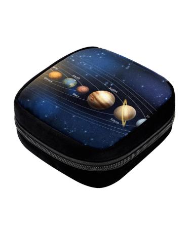 GIAPB Period Bag Sanitary Napkin Storage Bag Pad Holder for Period Makeup Pouch Solar System Planet Color5459