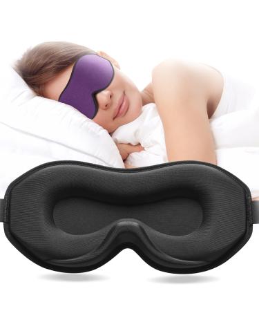 Umisleep 2023 Sleeping Mask for Side Sleepers 3D Men Women Soft and Breathable Eye Mask Sleep Masks 100% Light Blocking Goggles with Adjustable Strap Travel Purple