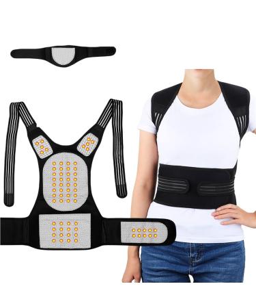 Tourmaline Self-Heating Magnetic Therapy Waist Back Shoulder Posture Corrector Spine Lumbar Brace Belt Pain Relief 68pcs Magnets Large