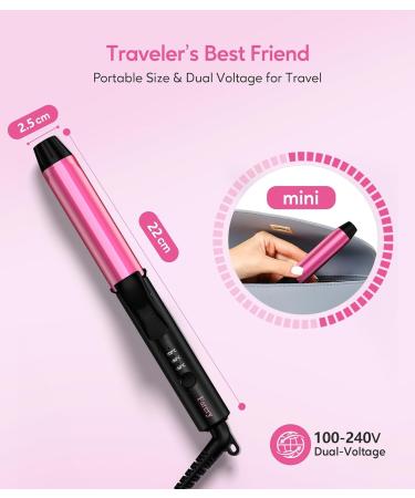 Farery Mini Curling Iron - 25mm Travel Size | Adjustable Temperatures & Ceramic Keratin Infusion for Short Hair - Buy Online on GoSupps.com