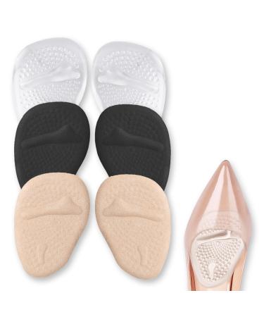 Metatarsal Pads Women and Men- 3 Pairs Foot Support- Ball of Foot Cushions for Women High Heel Comfort Pads