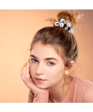 Yolev 6Pcs Pearl Hair Ties - Crystal Beaded Bracelet Hair Scrunchie for Women Girls (6 Styles) - Buy Online on GoSupps.com