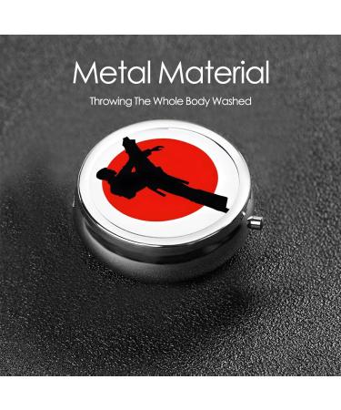 Taekwondo Mini Round Pill Box - 3 Compartment Travel Organizer | Portable Medicine Case for Home & Office - Buy Online on GoSupps.com