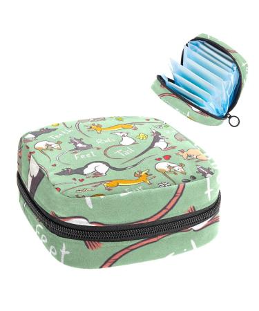 Women's bonds Still Pad Still Pad Fancy Ratte Animal Green Portable Period Kit Bag Feminine product bag for women girls color4